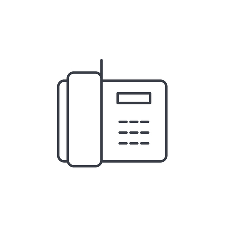 telephone, office phone thin line icon. Linear vector illustration. Pictogram isolated on white backgroundfogのイラスト素材