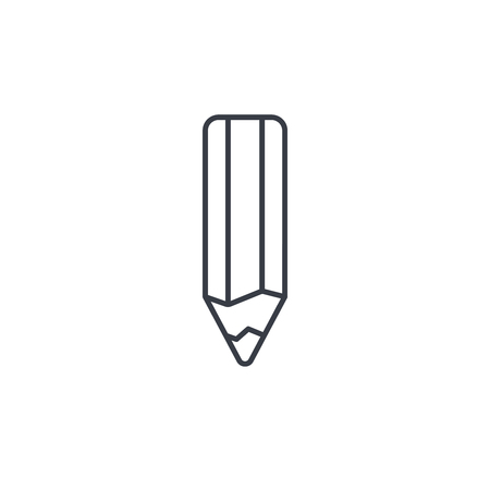 pencil thin line icon. Linear vector illustration. Pictogram isolated on white backgroundのイラスト素材