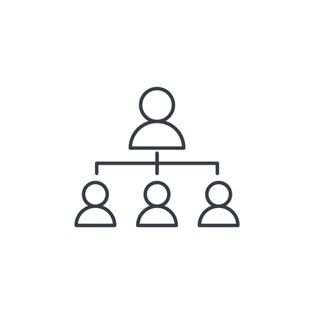 Hierarchy illustration thin line icon. Linear vector illustration. Pictogram isolated on white backgroundのイラスト素材