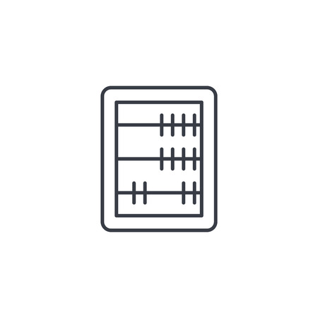 abacus, school education, mathematics or arithmetic thin line icon. Linear vector illustration. Pictogram isolated on white backgroundのイラスト素材