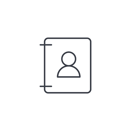 Contacts, address book thin line icon. Linear vector illustration. Pictogram isolated on white backgroundのイラスト素材