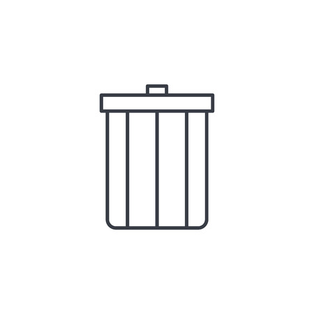 trash thin line icon. Linear vector illustration. Pictogram isolated on white backgroundのイラスト素材