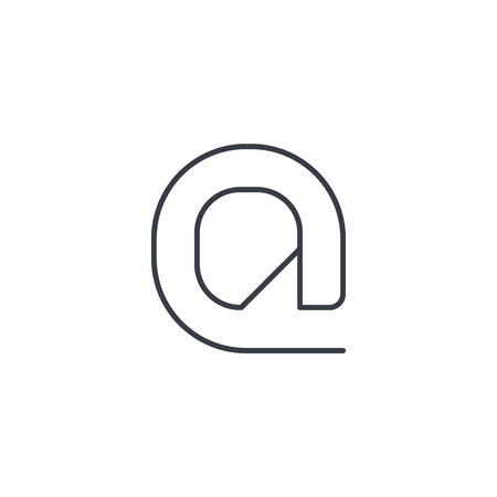 email symbol, at thin line icon. Linear vector illustration. Pictogram isolated on white backgroundのイラスト素材