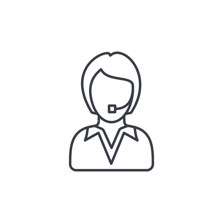 Avatar businesswoman thin line icon. Linear vector illustration. Pictogram isolated on white backgroundのイラスト素材