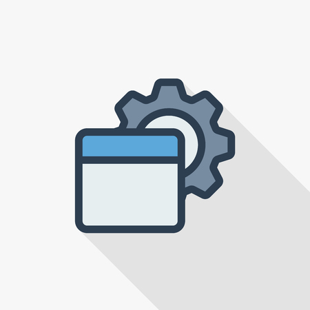 programming code, setup application thin line flat icon. Linear vector illustration.のイラスト素材