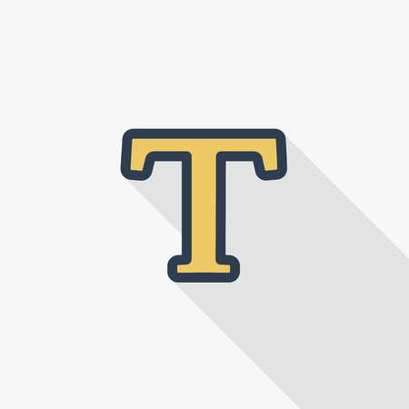 Text edit thin line flat color icon. Linear vector illustration. Pictogram isolated on white background.のイラスト素材