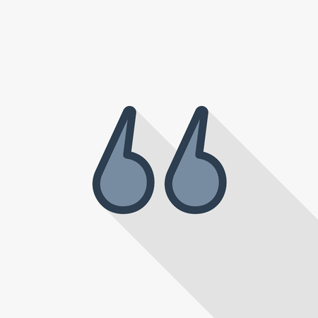 Text edit, quotes thin line flat color icon. Linear vector illustration. Pictogram isolated on white background.のイラスト素材