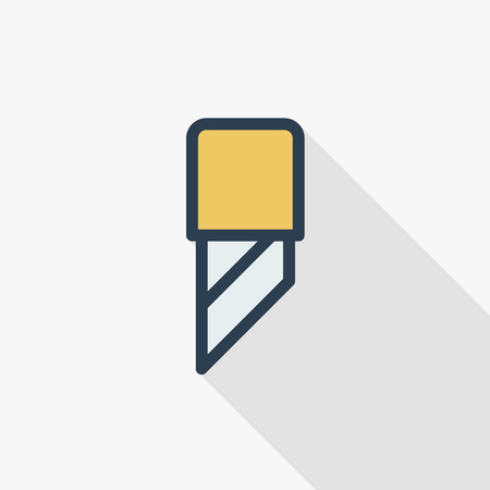 Stationery knife thin line flat color icon.のイラスト素材