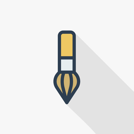 A brush thin line flat color icon.のイラスト素材