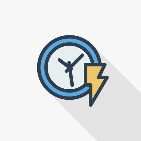 Fast time icon thin line flat color icon.のイラスト素材