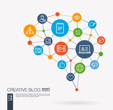 AI creative thinking system concept.のイラスト素材