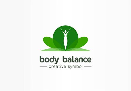 Body balance, nutrition, beauty girl silhouette creative symbol concept. Healthcare, spa abstract business icon idea.のイラスト素材