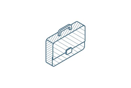 case, briefcase, career symbol, portfolio isometric icon. 3d vector illustration. Isolated line art technical drawing. Editable strokeのイラスト素材