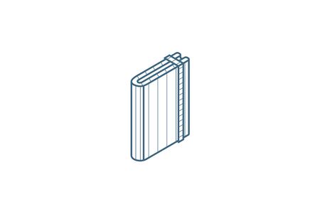 paper notebook isometric icon. 3d vector illustration. Isolated line art technical drawing. Editable strokeのイラスト素材