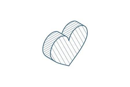 heart shape isometric icon. 3d vector illustration. Isolated line art technical drawing. Editable strokeのイラスト素材
