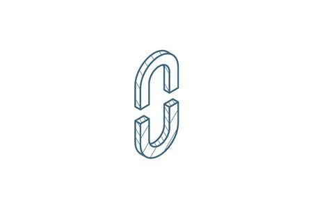 Internet chain link isometric icon. 3d vector illustration. Isolated line art technical drawing. Editable strokeのイラスト素材