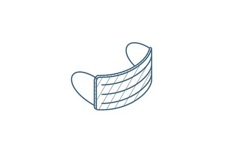 Medicine face mask isometric icon. 3d vector illustration. Isolated line art technical drawing. Editable strokeのイラスト素材