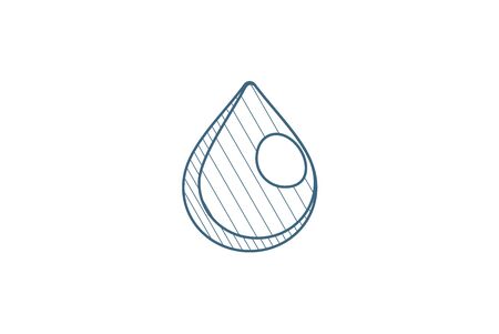 water drop isometric icon. 3d vector illustration. Isolated line art technical drawing. Editable strokeのイラスト素材