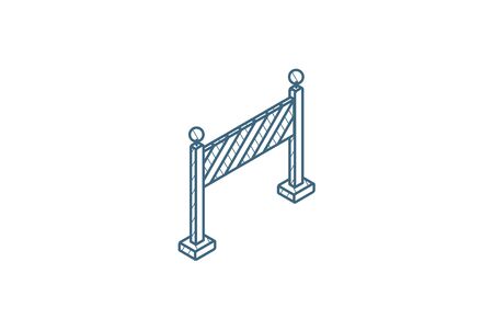 fence light construction isometric icon. 3d vector illustration. Isolated line art technical drawing. Editable strokeのイラスト素材