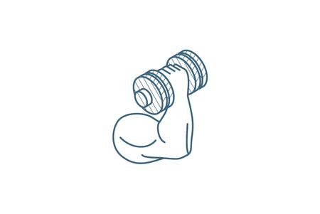 hand biceps muscles sport isometric icon. 3d vector illustration. Isolated line art technical drawing. Editable strokeのイラスト素材