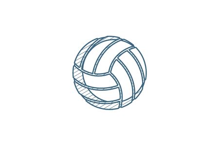 volleyball ball isometric icon. 3d vector illustration. Isolated line art technical drawing. Editable strokeのイラスト素材