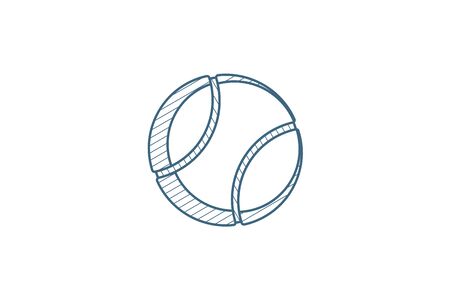 tennis ball isometric icon. 3d vector illustration. Isolated line art technical drawing. Editable strokeのイラスト素材