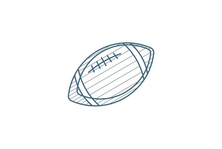 Regby ball isometric icon. 3d vector illustration. Isolated line art technical drawing. Editable strokeのイラスト素材