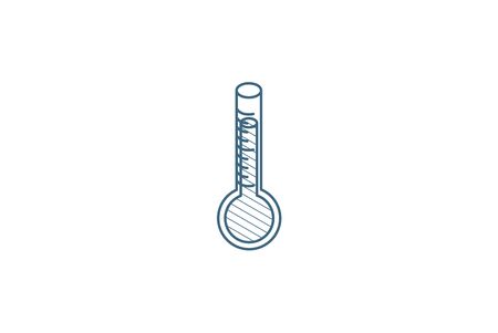 thermometer, weather isometric icon. 3d vector illustration. Isolated line art technical drawing. Editable strokeのイラスト素材