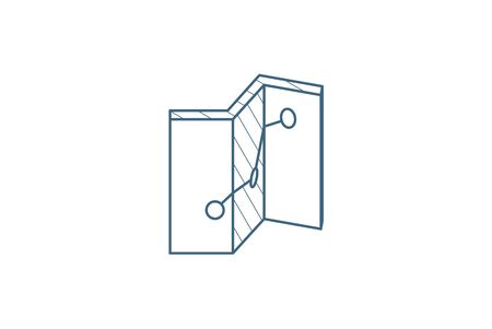 route, itinerary map isometric icon. 3d vector illustration. Isolated line art technical drawing. Editable strokeのイラスト素材