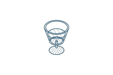 wine or cocktail glass icon isometric icon. 3d vector illustration. Isolated line art technical drawing. Editable strokeのイラスト素材