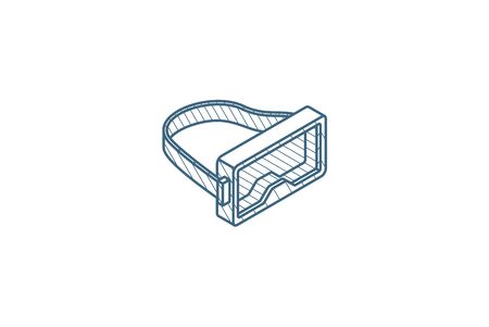 Diving mask and snorkel isometric icon. 3d vector illustration. Isolated line art technical drawing. Editable strokeのイラスト素材