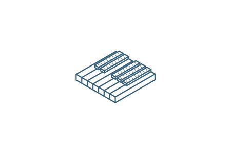 Piano keys isometric icon. 3d vector illustration. Isolated line art technical drawing. Editable strokeのイラスト素材