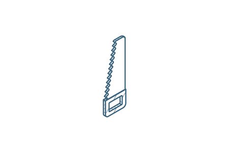 saw isometric icon. 3d vector illustration. Isolated line art technical drawing. Editable strokeのイラスト素材