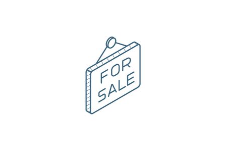 Sale sign isometric icon. 3d vector illustration. Isolated line art technical drawing. Editable strokeのイラスト素材