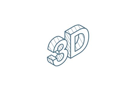 3D word isometric icon. 3d vector illustration. Isolated line art technical drawing. Editable strokeのイラスト素材