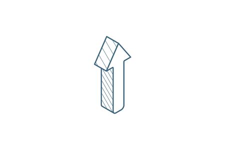 up arrow isometric icon. 3d vector illustration. Isolated line art technical drawing. Editable strokeのイラスト素材