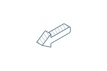 left arrow isometric icon. 3d vector illustration. Isolated line art technical drawing. Editable strokeのイラスト素材