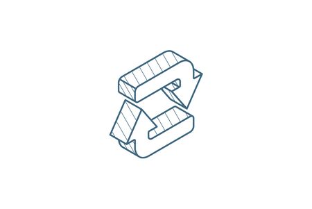 Refresh Arrows isometric icon. 3d vector illustration. Isolated line art technical drawing. Editable strokeのイラスト素材