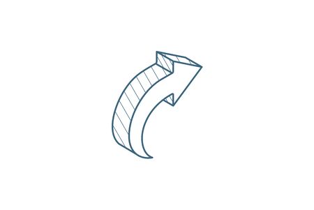 right arrow isometric icon. 3d vector illustration. Isolated line art technical drawing. Editable strokeのイラスト素材
