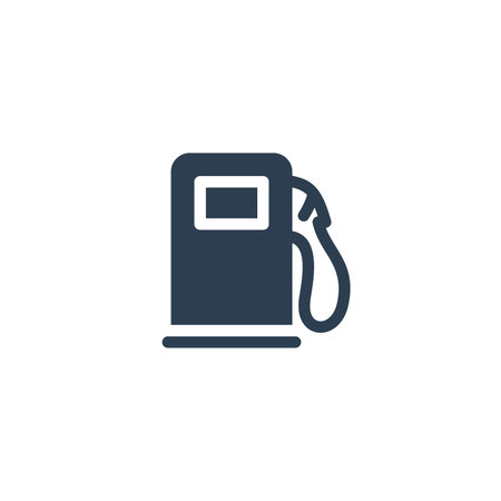 gasoline filling station, column solid flat icon. Vector glyph illustration. Black pictogram isolated on white backgroundのイラスト素材