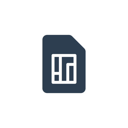 SIM card solid flat icon. Vector glyph illustration. Black pictogram isolated on white backgroundのイラスト素材