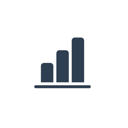 growth graph chart, market success, stock bar up solid flat icon. Vector glyph illustration. Black pictogram isolated on white backgroundのイラスト素材
