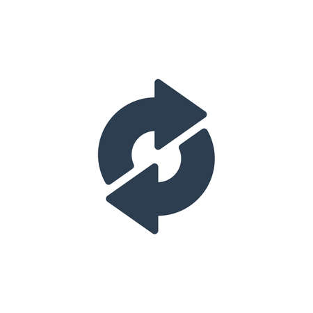 Refresh Arrows, sync, exchange solid flat icon. vector illustrationのイラスト素材