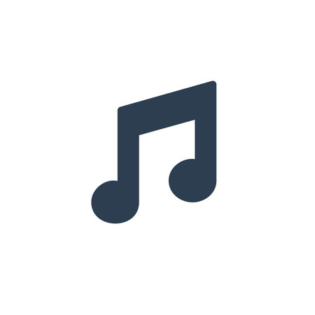 music note symbol solid flat icon. vector illustrationのイラスト素材