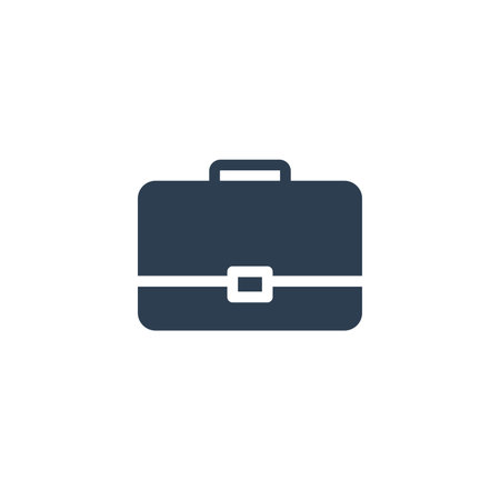 case, briefcase, career symbol, portfolio solid flat icon. vector illustrationのイラスト素材