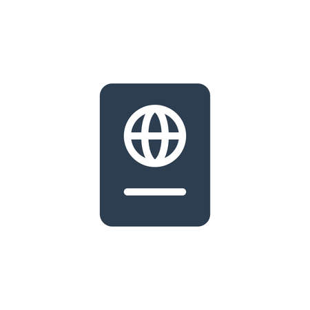 Passport, id document solid flat icon. vector illustrationのイラスト素材
