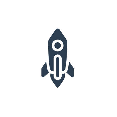 startup, rocket launch solid flat icon. vector illustrationのイラスト素材