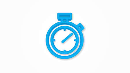 stopwatch 3d realistic line icon. Vector top view illustration. color pictogram isolated on white backgroundのイラスト素材