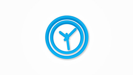 clock 3d realistic line icon. Vector top view illustration. color pictogram isolated on white...