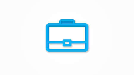 case, briefcase, career symbol, portfolio 3d realistic line icon. Vector top view illustration. color pictogram isolated on white backgroundのイラスト素材
